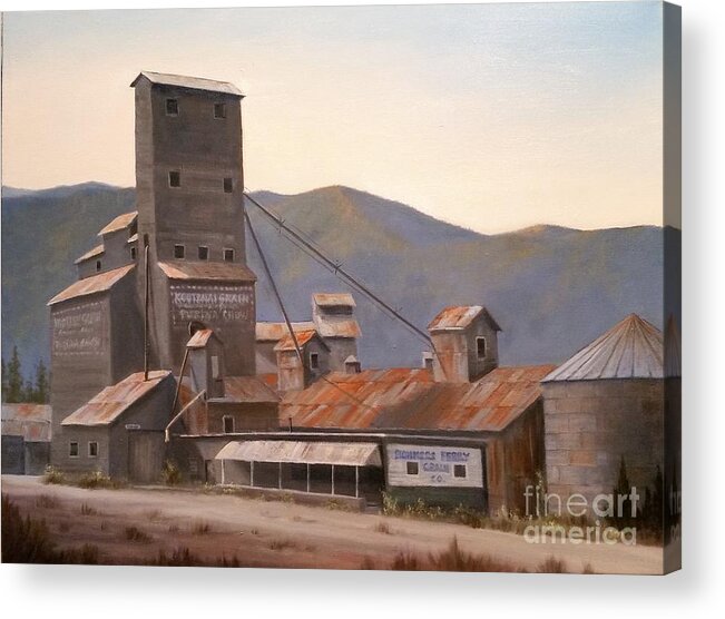 Grain Elevator Acrylic Print featuring the painting Hillbilly Highrise by Paul K Hill