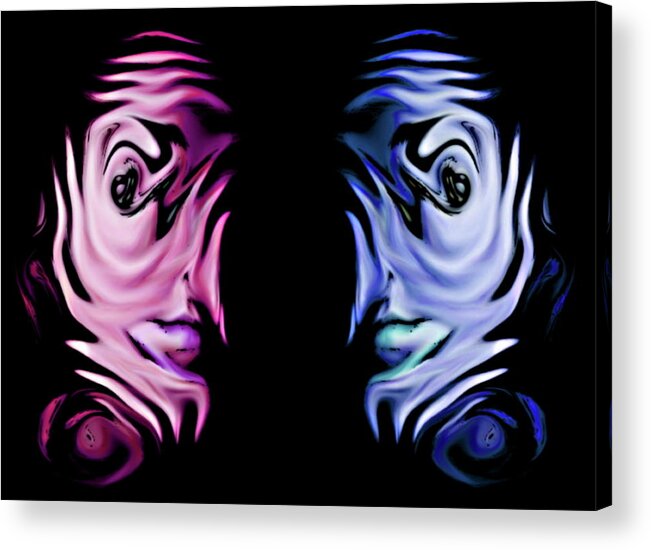 #abstract #abstractart #digital #digitalart #wallart #markslauter #print #greetingcards #pillows #duvetcovers #shower #bag #case #shirts #towels #mats #notebook #blanket #charger #pouch #mug #tapestries #facemask #puzzle Acrylic Print featuring the digital art Id - Ego by Mark Slauter