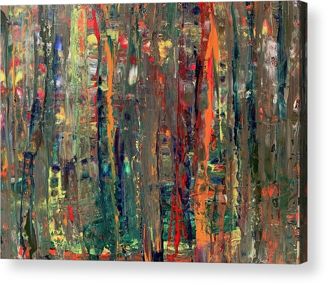 Abstract Acrylic Print featuring the painting Into the Woods 1 by Teresa Moerer