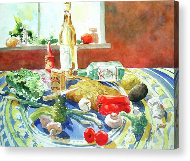 Parsons Acrylic Print featuring the painting Italian Salad - Tabletop Series #2 by Sheila Parsons