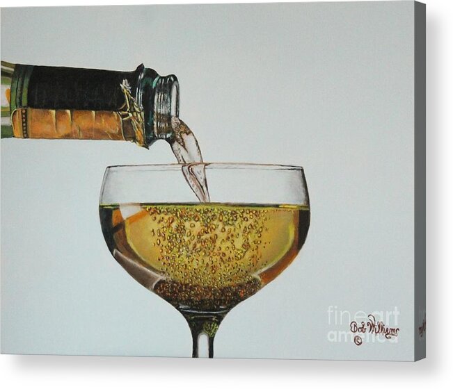 Champagne Acrylic Print featuring the painting It's Time for a Celebration by Bob Williams