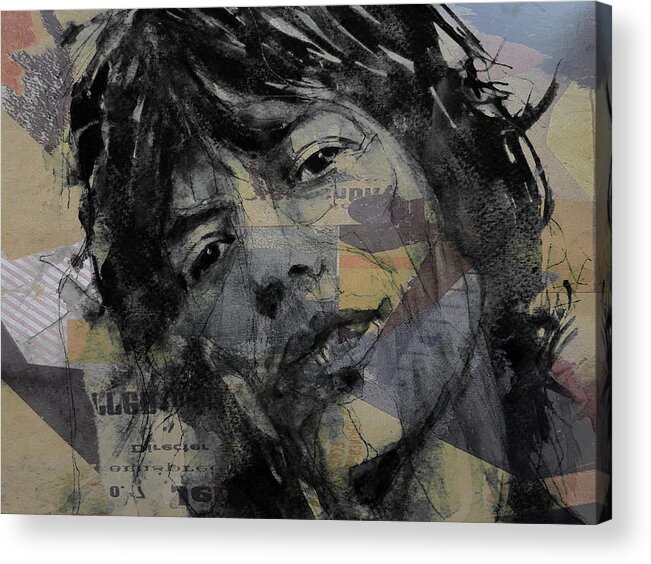 Mick Jagger Acrylic Print featuring the mixed media Jagger - Hackney Diamond by Paul Lovering