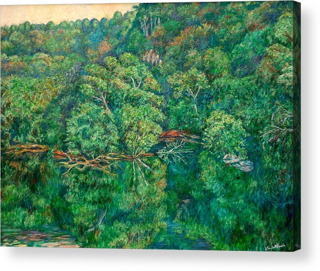 Landscape Acrylic Print featuring the painting James River Moment by Kendall Kessler