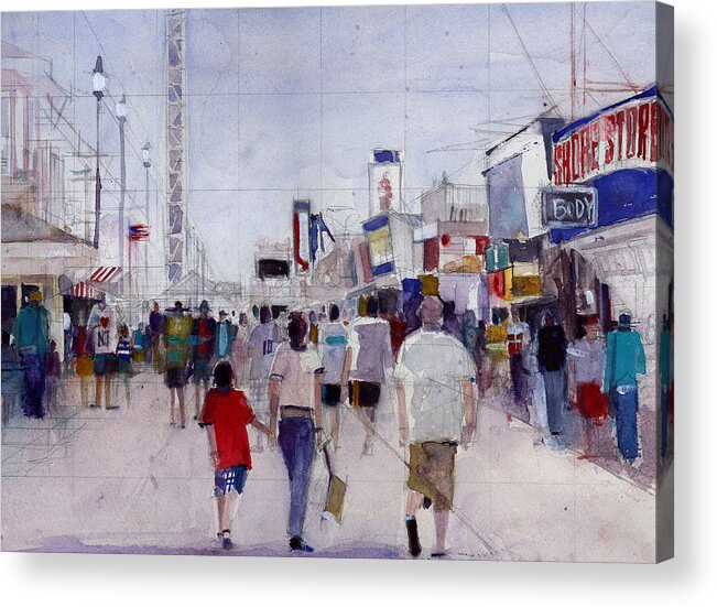 Jersey Shore Acrylic Print featuring the painting Jersey Shore by Dorrie Rifkin