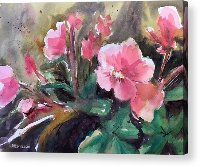 Flowers Acrylic Print featuring the painting Joannes Flowers by Judith Levins