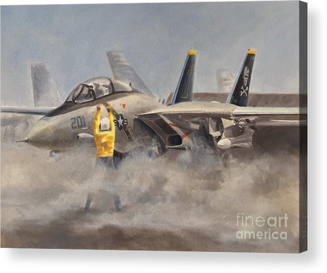 F-14 Acrylic Print featuring the painting Jolly Rogers by Stephen Roberson