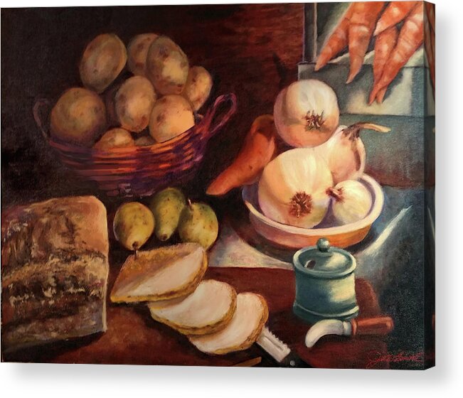 Kitchen Acrylic Print featuring the painting Kitchen Bounty  by Joel Smith