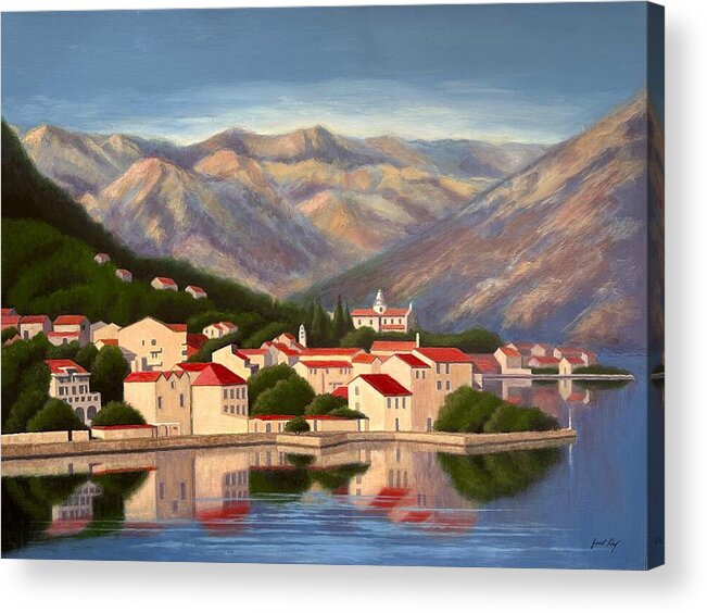 Kotor Montenegro Acrylic Print featuring the painting Kotor Montenegro by Janet King