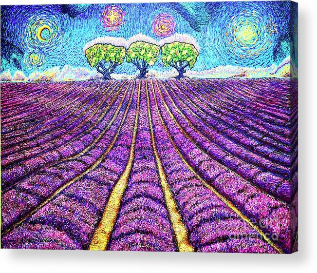Lavender Acrylic Print featuring the painting Lavender by Viktor Lazarev
