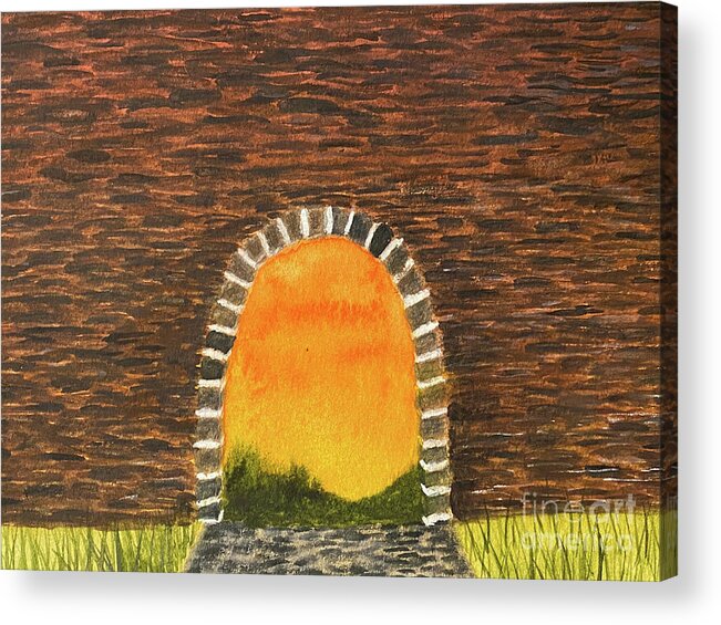 Sunset Acrylic Print featuring the painting Light at the End of the Tunnel by Lisa Neuman
