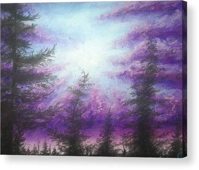 Purple Sunset Acrylic Print featuring the painting Light Gaze by Jen Shearer