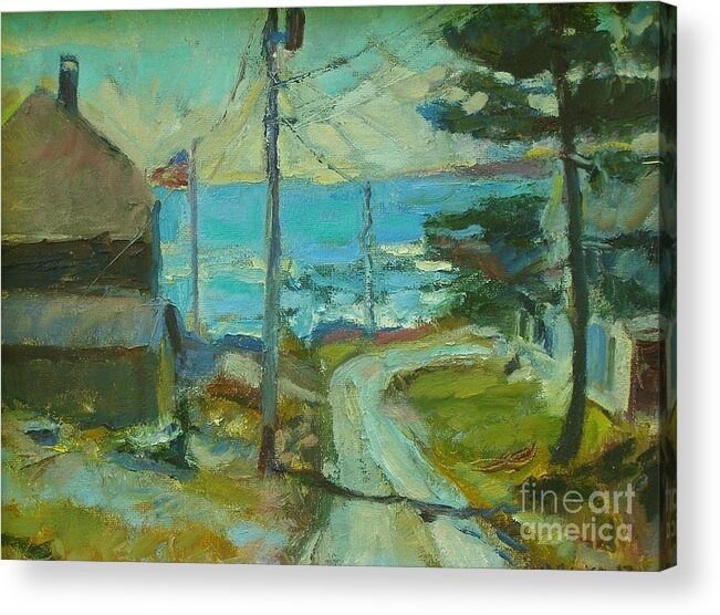 New Harbor Acrylic Print featuring the painting Long Cove Point by Marc Poirier