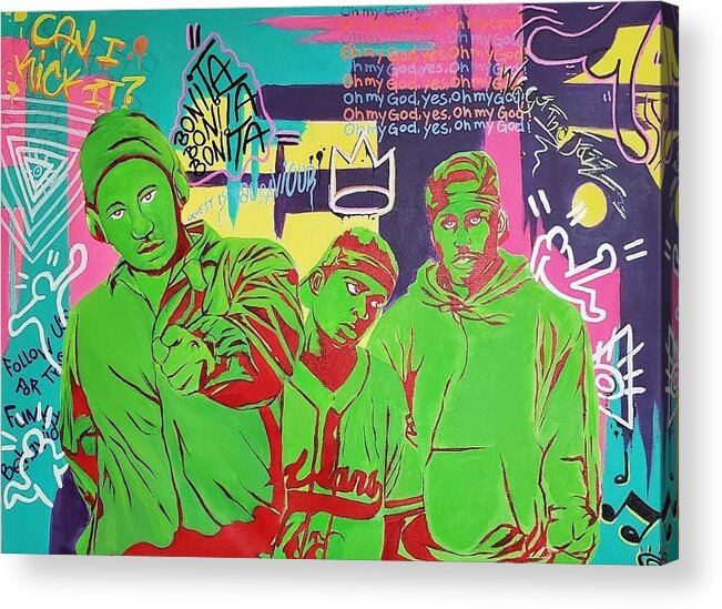 Hiphop Acrylic Print featuring the painting Lyrics to Go by Ladre Daniels