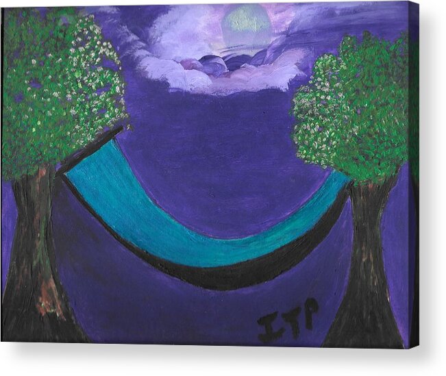 Abundance Acrylic Print featuring the painting Manifesting under a silver moon by Esoteric Gardens KN