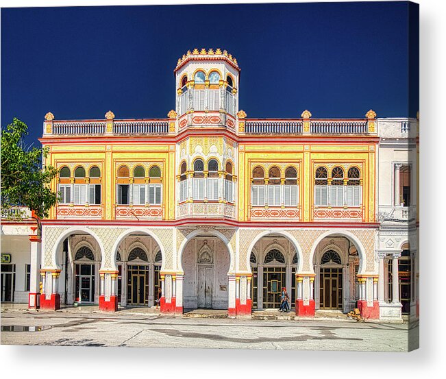Cuba Acrylic Print featuring the photograph Manzanillo Parque Cespede Merchan Palace by Micah Offman