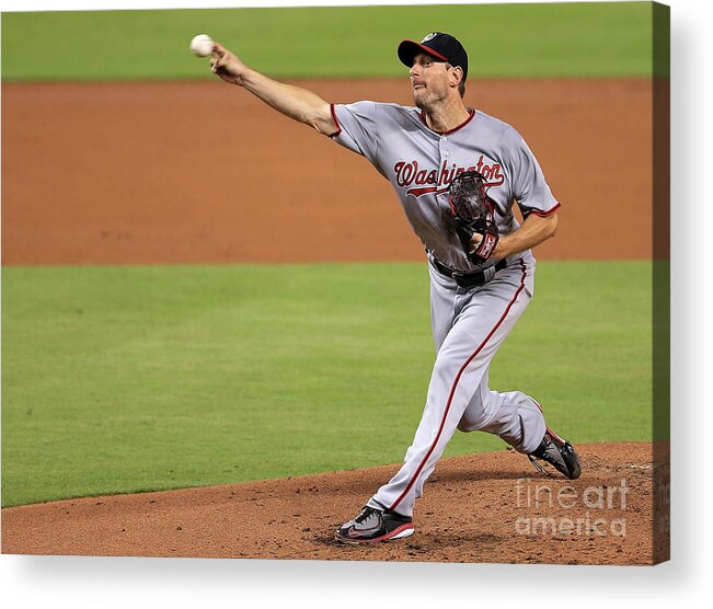 People Acrylic Print featuring the photograph Max Scherzer by Mike Ehrmann