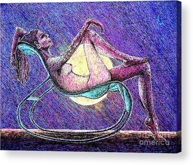 Viktor Acrylic Print featuring the painting Meditation #2 by Viktor Lazarev