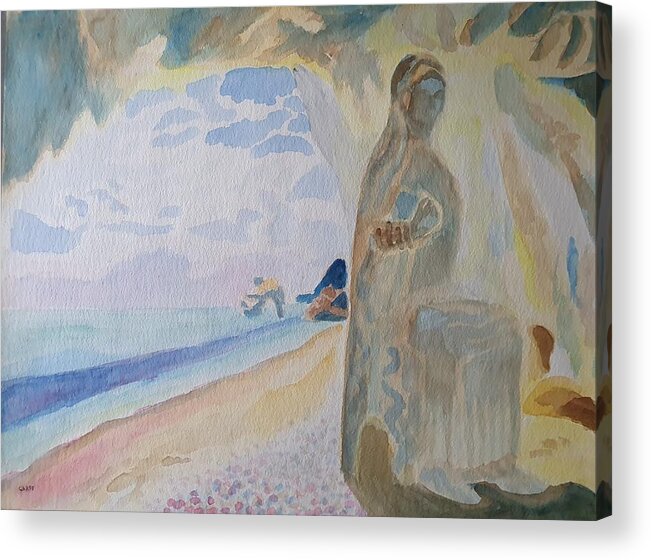Sculpture Acrylic Print featuring the painting Mediterranean Dream Cave by Enrico Garff