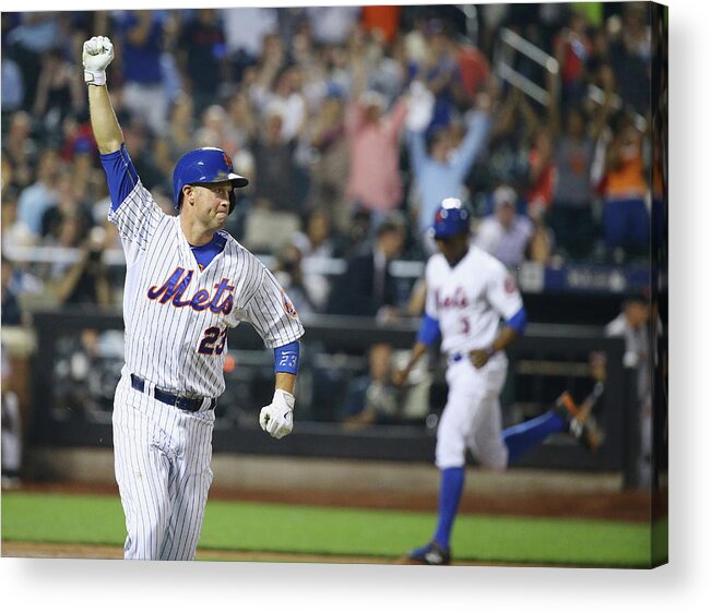 People Acrylic Print featuring the photograph Michael Cuddyer and Curtis Granderson by Al Bello