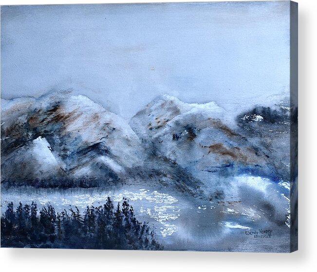 Mountains Acrylic Print featuring the painting Misty Mountains No. 2 by Wendy Keeney-Kennicutt