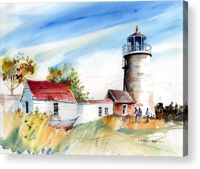 Lighthouse Acrylic Print featuring the painting Monhegan LIght by P Anthony Visco