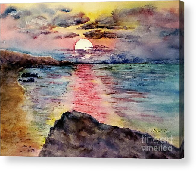 Eileen Kelly Acrylic Print featuring the painting Moody yet Magical by Eileen Kelly