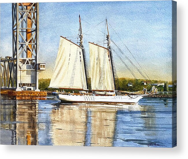 Schooner Acrylic Print featuring the painting Morning Passage by Tyler Ryder