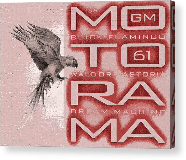 Motorama Acrylic Print featuring the digital art Motorama / 61 Buick Flamingo by David Squibb