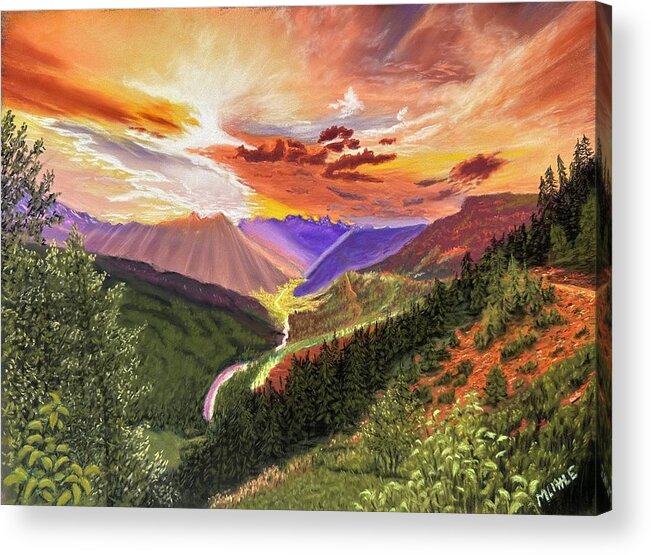 Smokies Acrylic Print featuring the pastel Mountain Splendor by Marlene Little