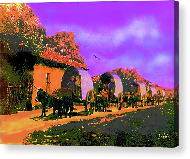 History Acrylic Print featuring the painting Moving A Village by CHAZ Daugherty
