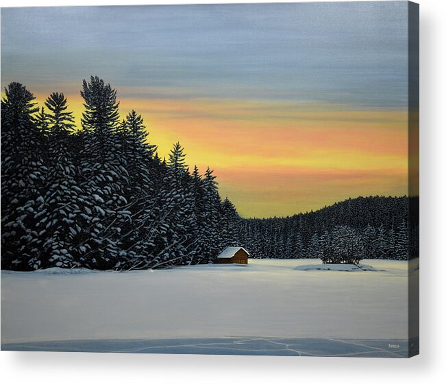 Winter Acrylic Print featuring the painting Muskoka Winter by Kenneth M Kirsch
