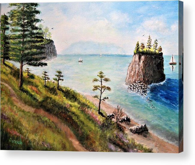 Landscape Acrylic Print featuring the painting Northwest Coast by Gregory Dorosh