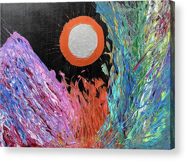 Abstract Acrylic Print featuring the painting NUMerica WELLth and MOONey CurrentSee and Gratitude Flow Codes by Anjel B Hartwell