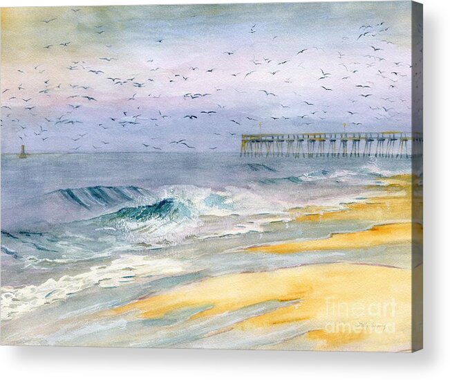 Ocean City Acrylic Print featuring the painting Ocean City Maryland by Melly Terpening