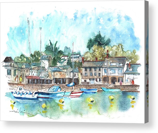 Travel Acrylic Print featuring the painting Padstow 01 by Miki De Goodaboom