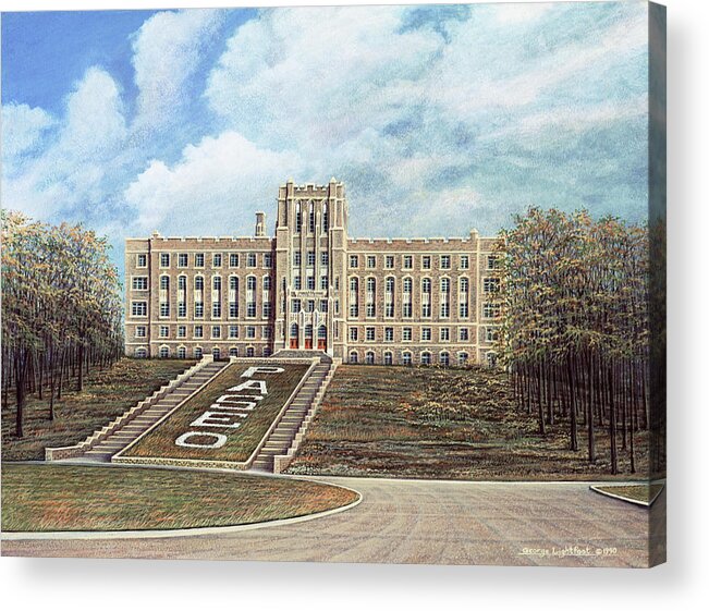 Architectural Landscape Acrylic Print featuring the painting Paseo High School by George Lightfoot