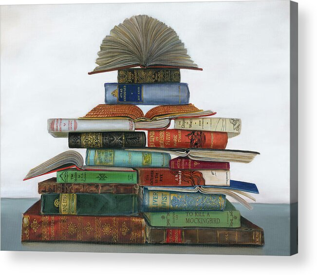 Most Expensive Books Acrylic Print featuring the painting Priceless by Gail Chandler