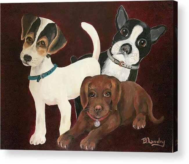 Puppy Acrylic Print featuring the painting Puppy Love by Barbara Landry