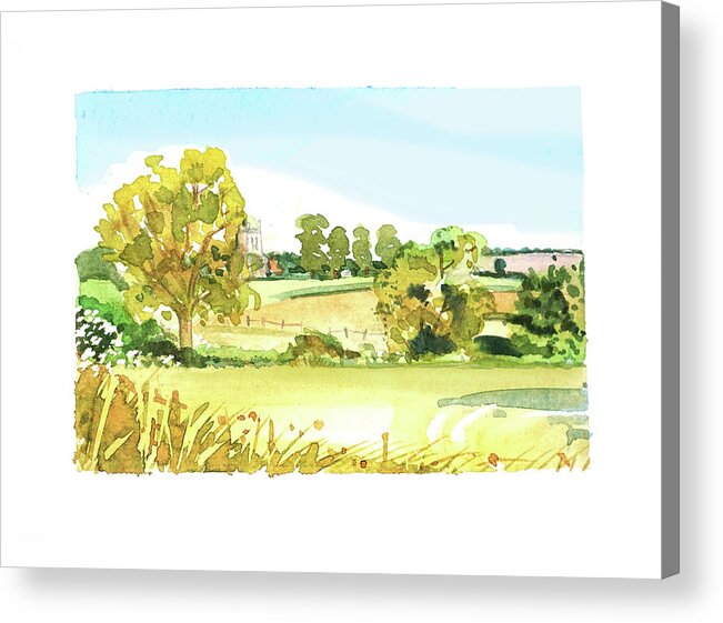 Riseley Acrylic Print featuring the painting Riseley Church #2 by Luisa Millicent