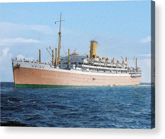 Ocean Liner Acrylic Print featuring the digital art R.M.S. Orion 1934 by Geir Rosset