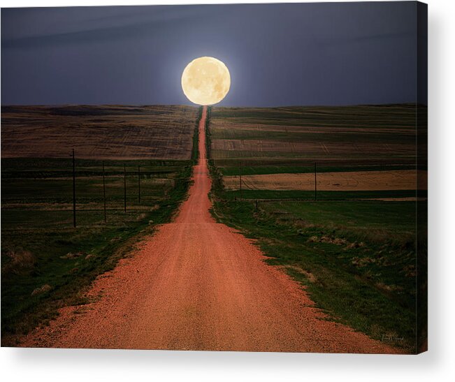 Nature Acrylic Print featuring the photograph Road to the Moon by Leland D Howard