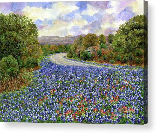 Wild Flower Acrylic Print featuring the painting Roadside Wildflowers by Hailey E Herrera
