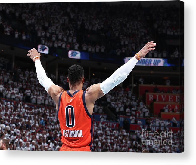 Playoffs Acrylic Print featuring the photograph Russell Westbrook by Nathaniel S. Butler