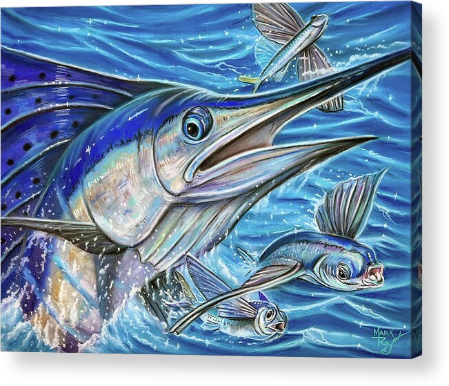 Sailfish Acrylic Print featuring the painting Sails Force by Mark Ray