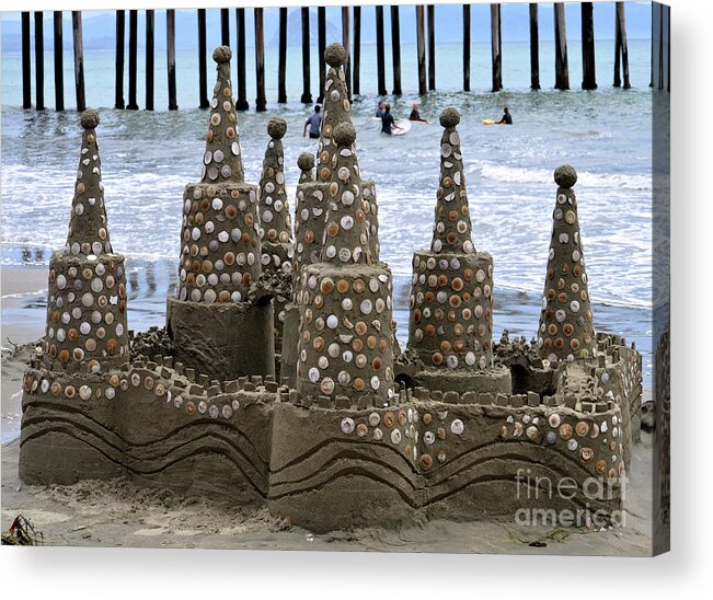 Sandcastle Acrylic Print featuring the photograph Sandcastle by Vivian Krug Cotton