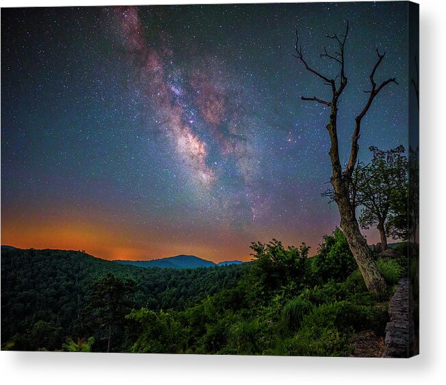 Blue Ridge Mountains Acrylic Print featuring the photograph Shenandoah Milky Way by Mark Papke