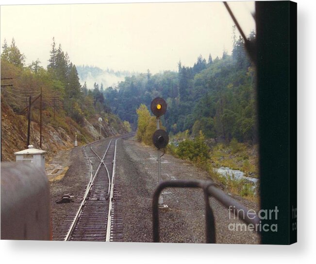 Train Acrylic Print featuring the photograph VINTAGE RAILROAD - North Valley Line, Sacrament River by John and Sheri Cockrell