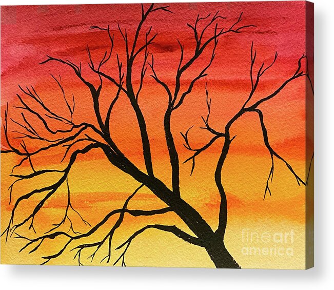 Tree Acrylic Print featuring the mixed media Silhouette by Lisa Neuman