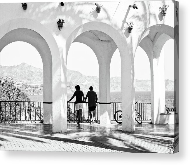 Silhouette Acrylic Print featuring the photograph Silhouette of Couple by Naomi Maya