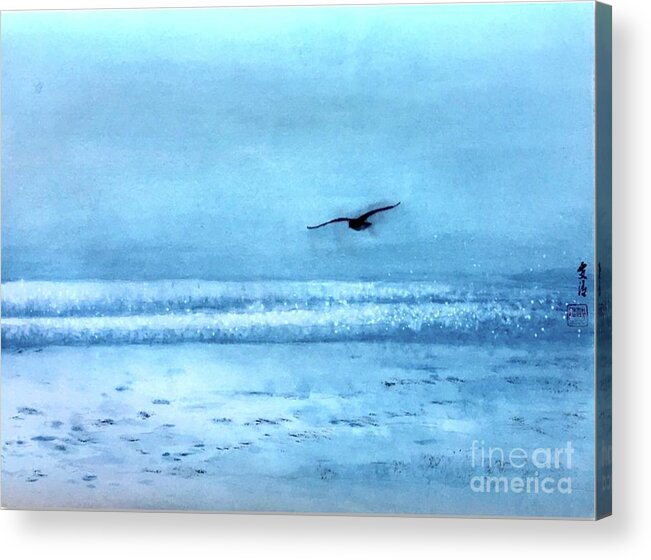 Ink Painting Acrylic Print featuring the painting Soaring Freely by Carmen Lam